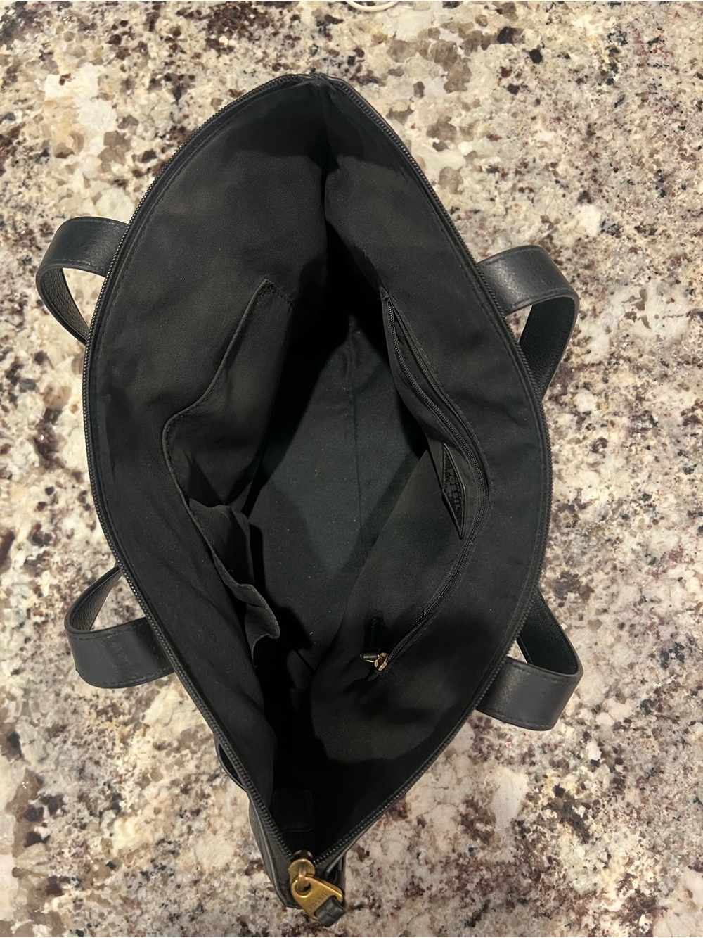 Fossil Black Leather Tote - Picture 4 of 5